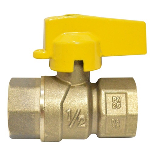 [3872] LLAVE GAS BRONCE GRINACA LIVIANA PN25 (CHAPOLA AMARILLA)(HT20172)