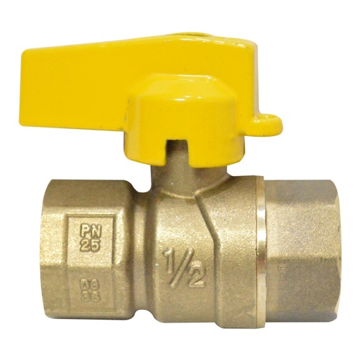 [3872] LLAVE GAS BRONCE GRINACA LIVIANA PN25 (CHAPOLA AMARILLA)(HT20172)