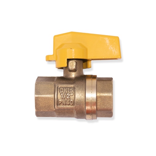 [4959] LLAVE GAS BRONCE PN40 B100 DN15 (CHAPOLA AMARILLA)(HT20165)