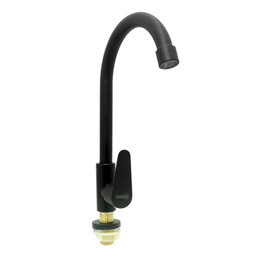 [19912] LLAVE LAVAMANOS ACERO INOXIDABLE REDONDA  NEGRO UDUKE (HT2043)