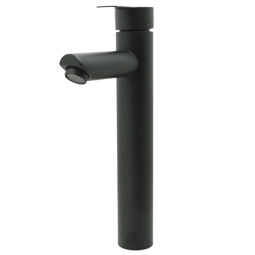 [19904] LLAVE LAVAMANOS MONOCONTROL ACERO INOXIDABLE REDONDA NEGRA ALTA 30CM  UDUKE (HT2035) 