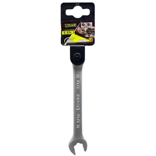 [13256] LLAVE MIXTA 2 EN 1 # 11MM - 7/16" CR/V UDUKE (HTY0066)