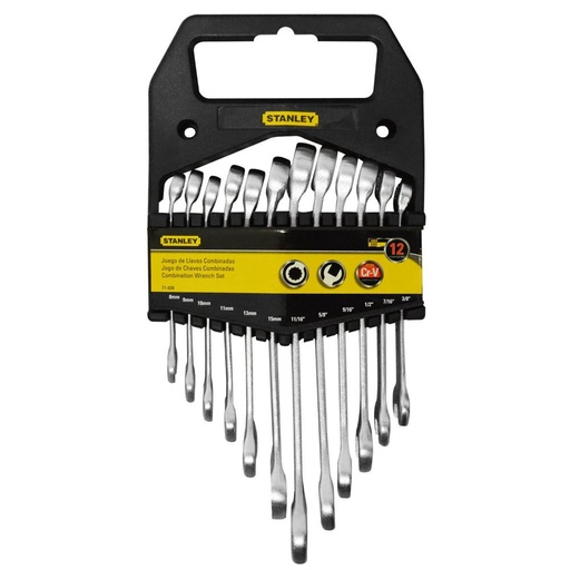 [11366] LLAVE MIXTA STANLEY JUEGO X 12 MM / PULG (8-15)(3/8-11/16) (71-608)
