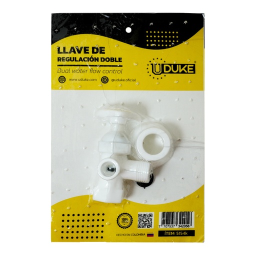 [5154K] LLAVE REGULACION PLASTICA DOBLE EN BLISTER UDUKE (7053)