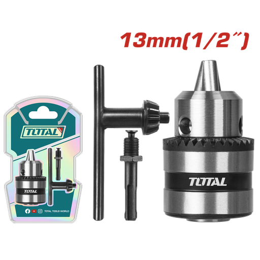 [21034] MANDRIL TALADRO 1/2" (13MM) + ADAPTADOR DE SDS PLUS  SUPER TOTAL (TAC451301.1)