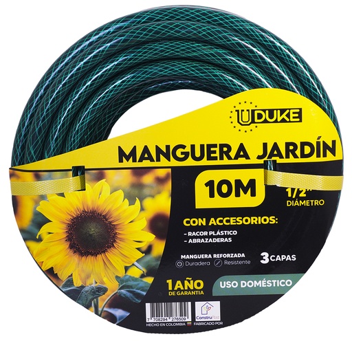 [14702] MANGUERA DE JARDIN UDUKE USO DOMESTICO X 10 METROS (SUAN)