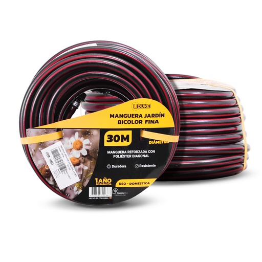 [18664] MANGUERA DE JARDIN UDUKE USO DOMESTICO-INDUSTRIAL X 30 METROS (FENIX-BICOLOR)