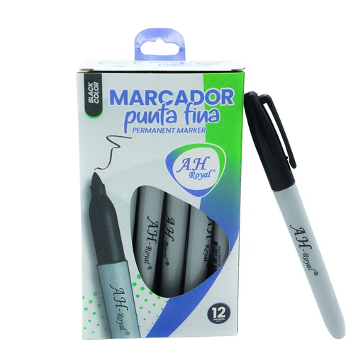 [21180] MARCADOR AH ROYAL NEGRO  TIPO SHARPIE   (PAC90015-116)