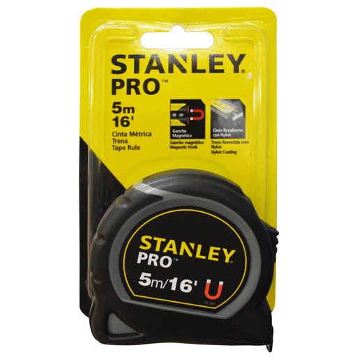 [9097] METRO 5 MTS DOBLE FAZ CAUCHO IMAN PROFESIONAL STANLEY (30-085)