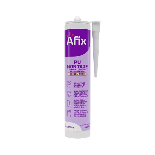 [20665] MONTAJE PU ADHESIVO DE POLIURETANO 310 ML AFIX BEIGE (0405871)