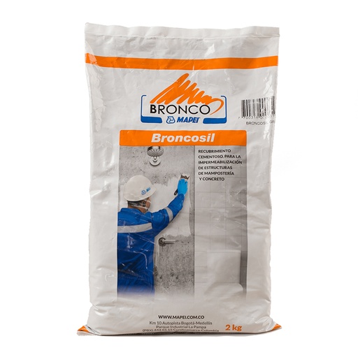 [20582] MORTERO IMPERMEABILIZANTE EN POLVO BRONCOSIL BULTO X 2 KG GRIS (5400828)(5400802)