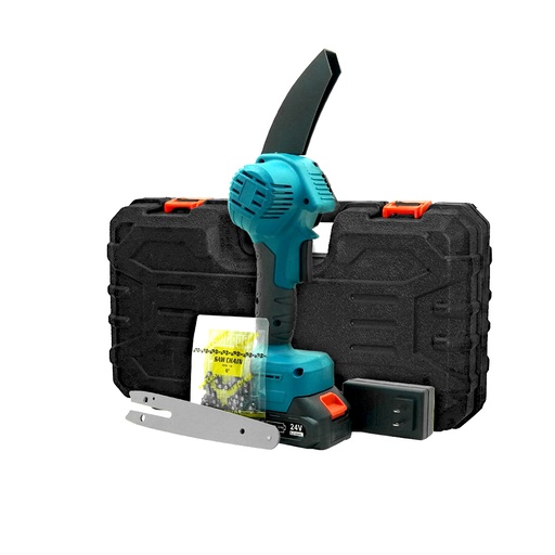 [19765] MOTOSIERRA MINI INALAMBRICA 4/6 24V INCLUYE BATERIA Y CARGADOR (HT2188)