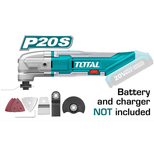 [14932] MULTIHERRAMIENTA INALAMBRICA OSCILANTE 20V + ACCESORIOS BATERIA Y CARGADOR NO INCLUIDO TOTAL (TMLI2001)