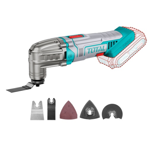 [20755] MULTIHERRAMIENTA INALAMBRICA OSCILANTE 20V + ACCESORIOS BATERIA Y CARGADOR NO INCLUIDO TOTAL (TMLI2022)