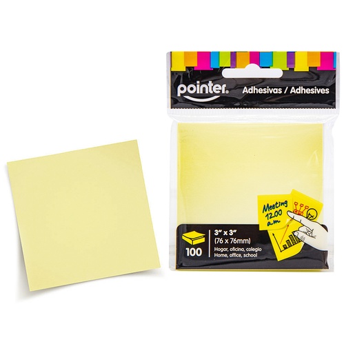 [17544] NOTAS ADHESIVAS X 3 PULG POINTER AMARILLO CLARO