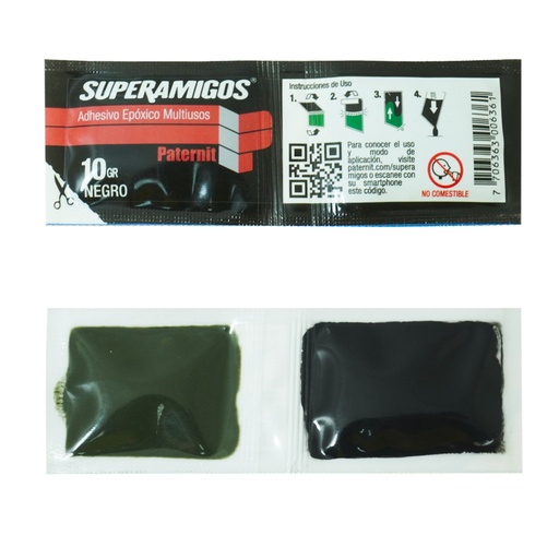 [10557A] PEGATANQUE SUPERAMIGOS EPOXI NEGRO 10GRMS SACHET (PATERNIT)