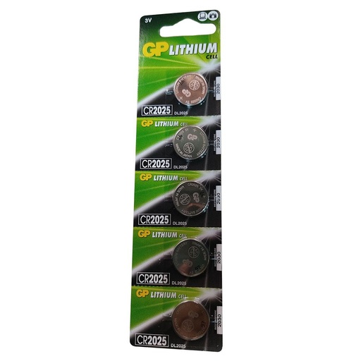 [11876] PILA MONEDA GP LITHIUM CELL 3V-160 MAH CR2025 BLISTER X 5 ( PRECIO X UNIDAD)