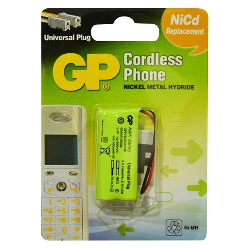[11419] PILA RECARGABLE PARA TELEFONO GP T504 NIMH 2.4V 600 MAH (GPT504-C1)