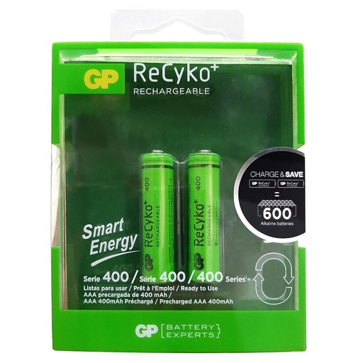 [12588] PILA RECARGABLE X 2 GP 1.2V AAA 650 MAH (GP65AAAHC-C2KK)(PAR)