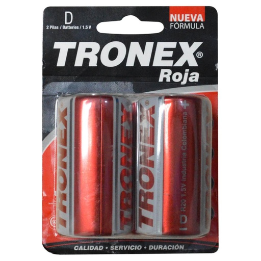 [10494] PILA TRONEX ROJA GRANDE D BLISTER (PAR)(TRDR20RJB2)