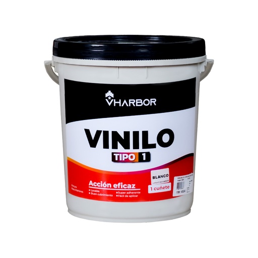 [14552AK] PINTURA VINILO 1 USO INTERIOR BLANCO CUÑETE(VHARBOR)