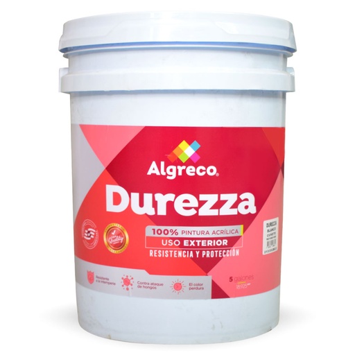 [16089] PINTURA VINILO ACRILICA DUREZZA FACHADA BLANCO CUÑETE (92100105 (ALGRECO)