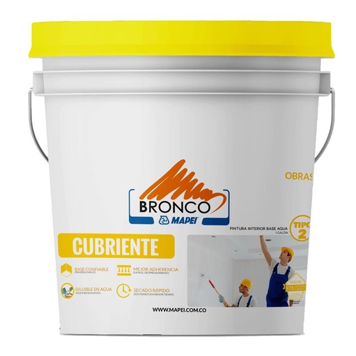 [20684] PINTURA VINILO CUBRIENTE CUÑETE BLANCO TIPO 2 BRONCO (4BH4300019)