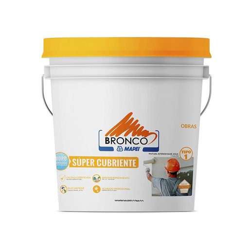 [20686] PINTURA VINILO SUPER CUBRIENTE CUÑETE BLANCO TIPO 1 BRONCO (4BK4300019)