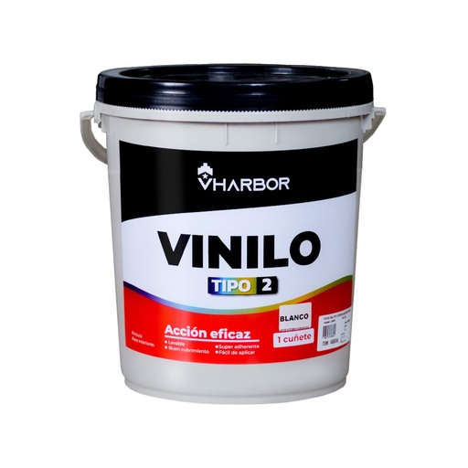 [14562AK] PINTURA VINILO TIPO 2 INTERIOR BLANCO CUÑETE(VHARBOR)