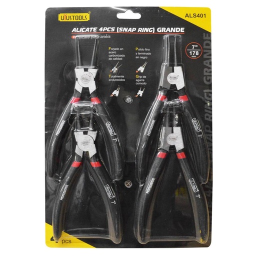 [5810] PINZA SACAPINES UYUSTOOLS 7 X 4 PCS JUEGO (ALS401)