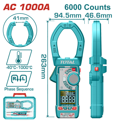 [21055] PINZA VOLTIAMPERIMETRICA 1000V DIGITAL INDUSTRIAL  SUPERTOTAL (TMT7610001)