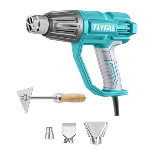 [19305] PISTOLA CALOR 1600W  INCLUYE 3 BOQUILLAS Y 1 RASCADOR  INDUSTRIAL TOTAL (UTB16078)