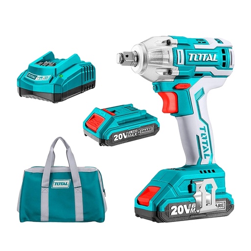 [14773] PISTOLA IMPACTO INALAMBRICA 1/2 20V 300NM INCLUYE 2 BATERIAS 1CARGADOR TOTAL (UTIWLI2001)