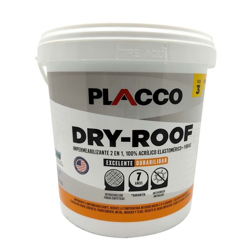 [16213] PLACCO PRO DRY ROOF GRIS CUNETE (IMPERMEABILIZANTE ELASTOMERICO (96520005 (ALGRECO)