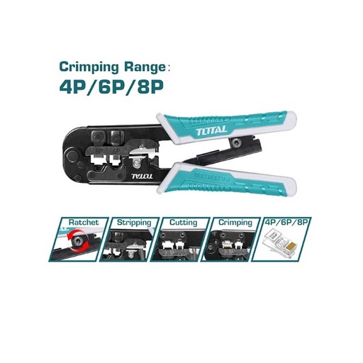 [16516] PONCHADORA 8" 3 PLUG 4-6-8 CON DISEÑO DE TRINQUETE TOTAL (TMPCN5468R)