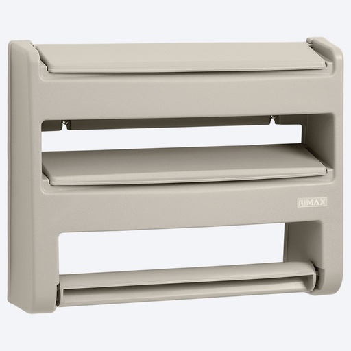 [19034] PORTARROLLO TRIPLE + TOALLA TAUPE RIMAX