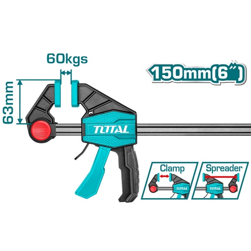 [15435] PRENSA SARGENTO DE BARRA 63X150 MM 6 INDUSTRIAL TOTAL (THT1340601)