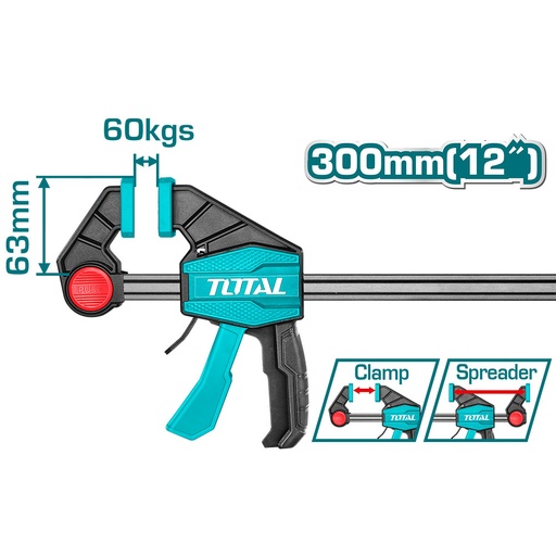 [15436] PRENSA SARGENTO DE BARRA 63X300 MM 12 INDUSTRIAL TOTAL (THT1340602)