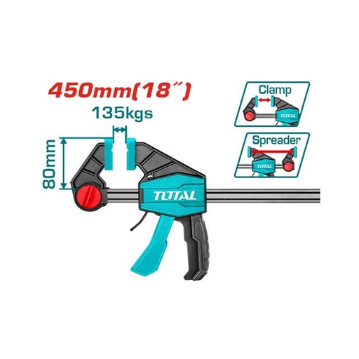 [16572] PRENSA SARGENTO DE BARRA 80X450 MM INDUSTRIAL TOTAL  (THT1346801)