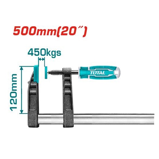 [15434] PRENSA SARGENTO EN F 120X500 MM 20 GRADUABLE INDUSTRIAL TOTAL (THT1321203)