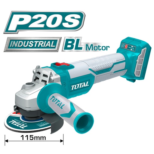 [14736] PULIDORA INALAMBRICA 4 1/2 INDUSTRIAL 20V BATERIA Y CARGADOR NO INCLUIDO MOTOR SIN ESCOBILLAS TOTAL (UTAGLI1152)