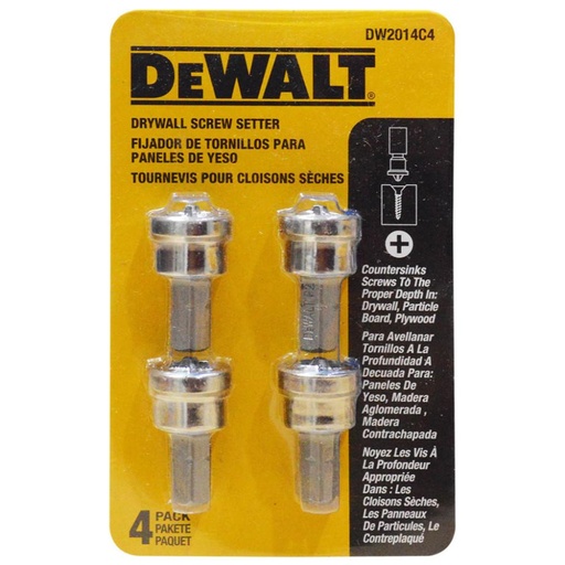 [10187] PUNTAS TALADRO DEWALT ESTRIA CON TOPE X 4 (JUEGO) (DW2014C4)