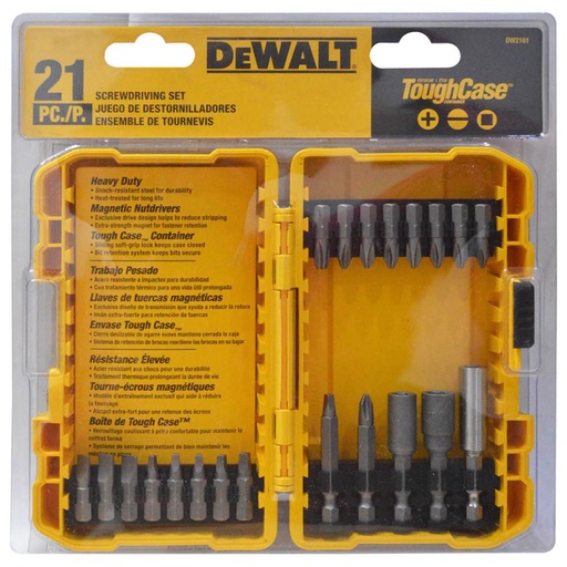 [10175] PUNTAS TALADRO DEWALT X 21 ESTUCHE (JUEGO) (DW2161)