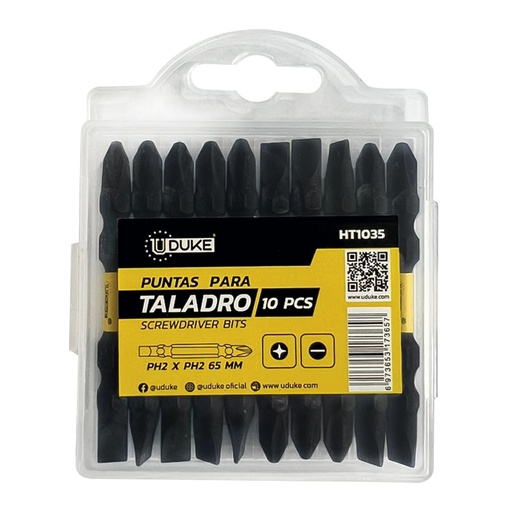 [13443] PUNTAS TALADRO DOBLE X 10PCS PALA Y ESTRIA UDUKE (HT1035)
