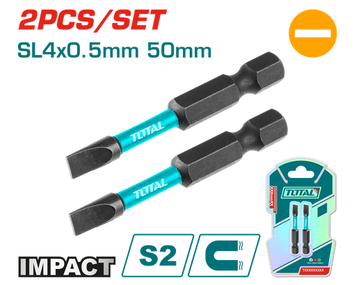 [21042] PUNTAS TALADRO IMANTADA 4x0.5MM 50MM (-) (-) JUEGO X 2 PZS INDUSTRIAL SUPER TOTAL (TACIM71SL450)