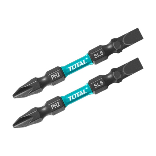 [20948] PUNTAS TALADRO INDUSTRIAL DOBLE PUNTA IMANTADA 65MM (+) (-) JUEGO X 2 PZS INDUSTRIAL SUPER TOTAL (TACIM72HL665)