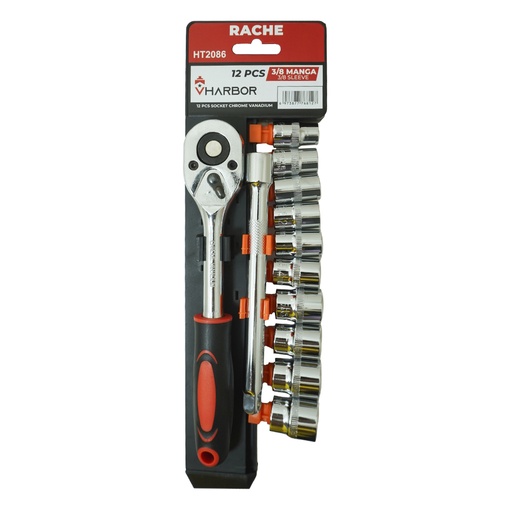 [19653] RACHE CON COPAS 3/8" 12PCS VHARBOR (HT2086)