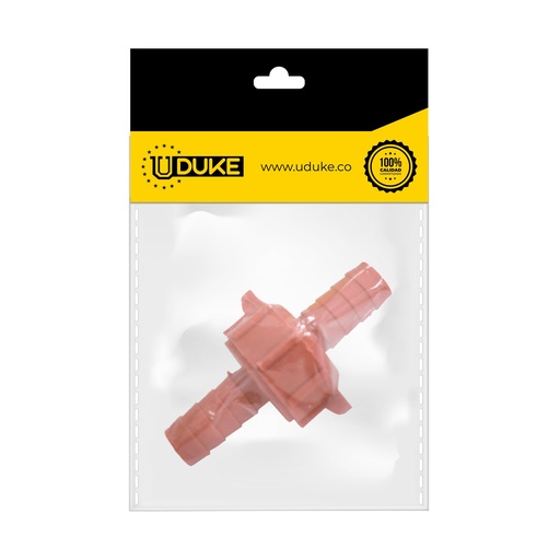 [1508AK] RACOR MANGUERA ROJO PLASTICO PQT X 1 UDUKE