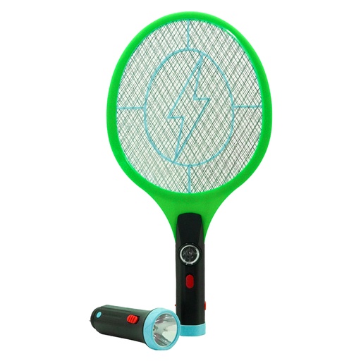 [10900C] RAQUETA MATA MOSQUITOS RECARGABLE CON DOBLE LINTERNA (LTD-268)