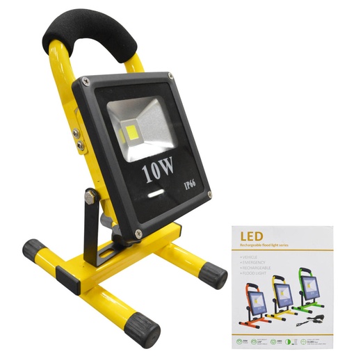[10906] REFLECTOR LED RECARGABLE 10W MULTIUSOS (5V-110V) (900 LM) (IP65) (HT70122)